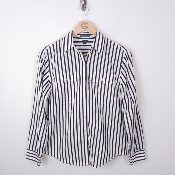 Lauren Ralph Lauren Vintage 90s Striped Button Down size S - Picture 1 of 8